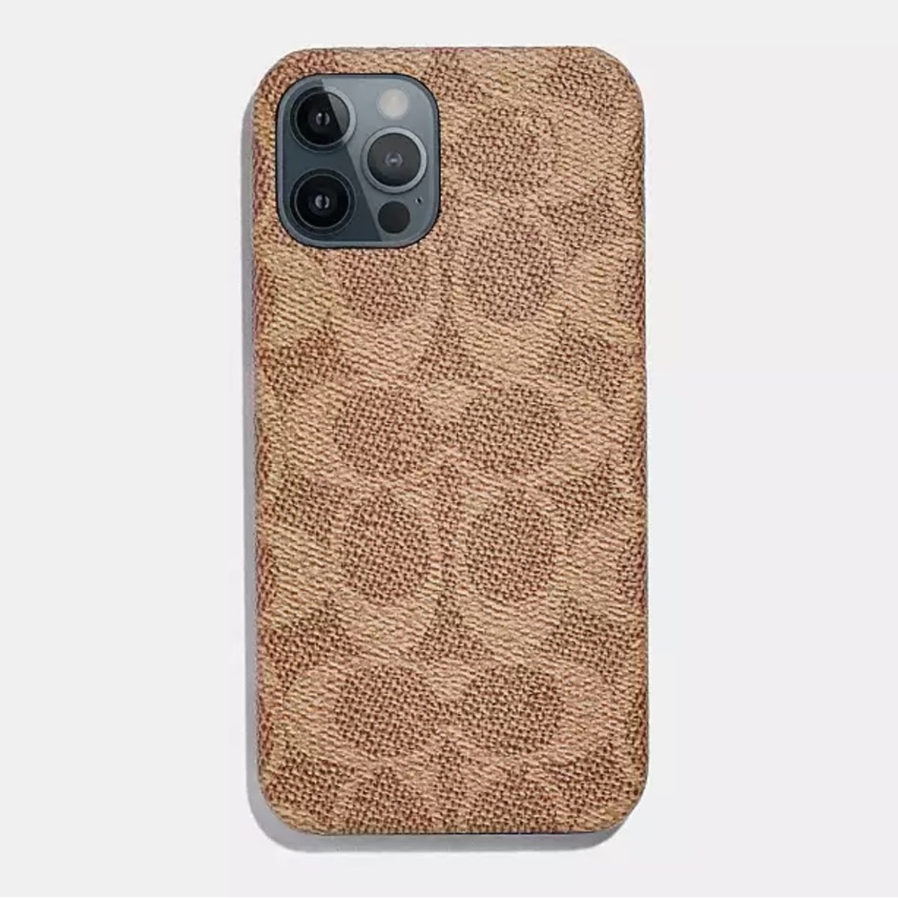 iPhone 12 and 12 Pro iPhone COACH Case In Signature Canvas. NWT